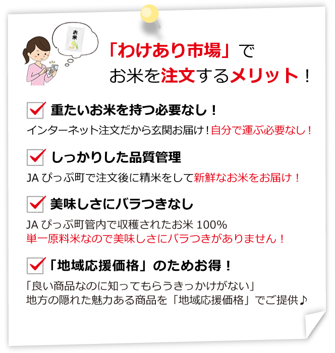 おトクな北海道産ななつぼし（10kg・白米）の通販 | 北海道わけあり